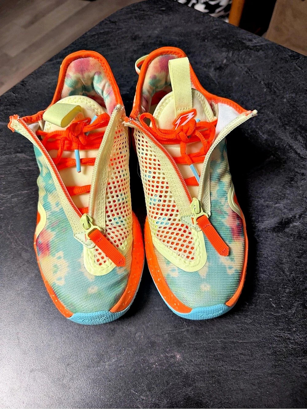 Nike Tie Dye Athletic Shoes Orange & Green